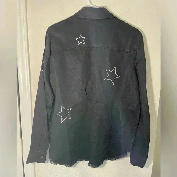 Rails Loren Black Metallic Embroidered Stars Long Sleeve Button Down Shirt Sz M - Picture 4 of 10